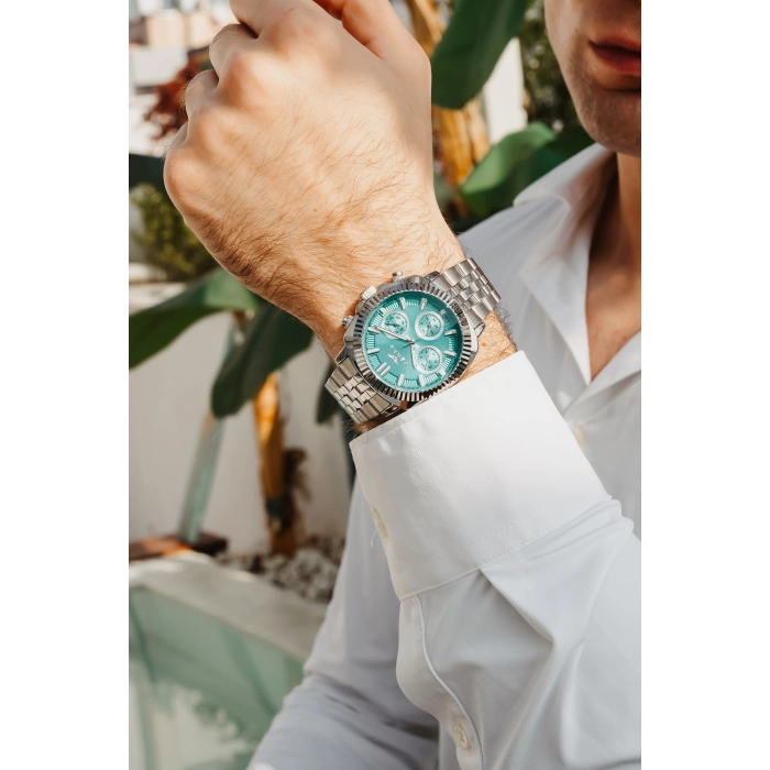 Ferro Gümüş Çelik Kordon Erkek Kol Saati FM11627AWT-A15 Fonksiyonları Aktif 3 ATM Su Geçirmez