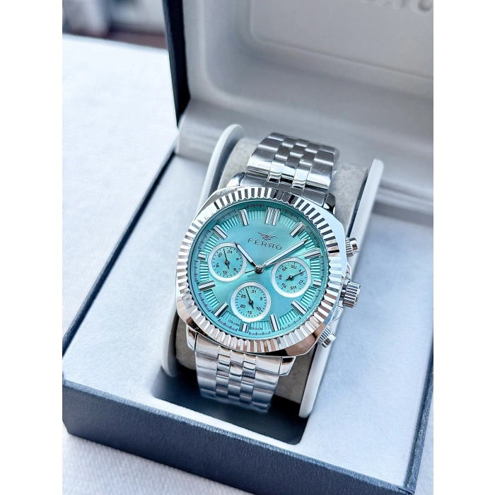 Ferro Gümüş Çelik Kordon Erkek Kol Saati FM11627AWT-A15 Fonksiyonları Aktif 3 ATM Su Geçirmez