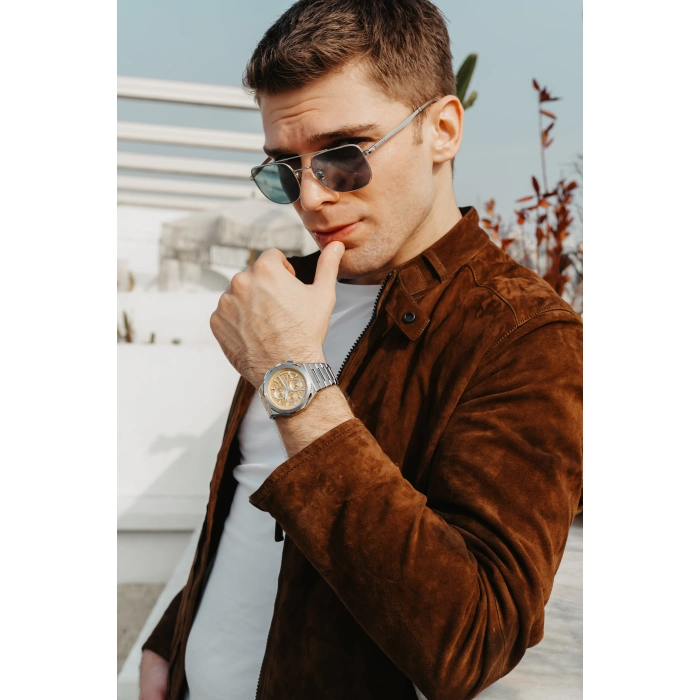 Ferro Gümüş Çelik Kordon Erkek Kol Saati FM43024A-A7 Tüm Fonksiyonlar Aktif 3ATM Su Geçirmez