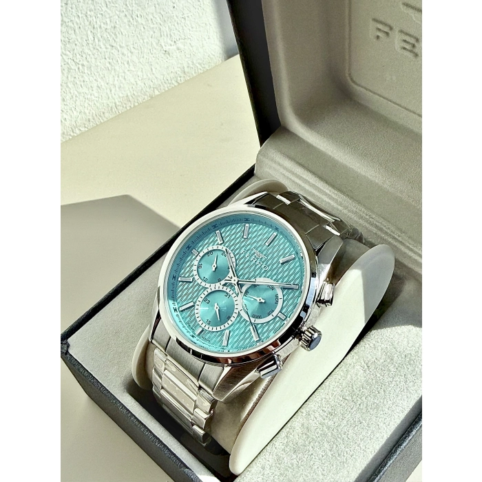 Ferro Gümüş Çelik Kordon Erkek Kol Saati FM43031A-A15 Tüm Fonksiyonlar Aktif 3ATM Su Geçirmez