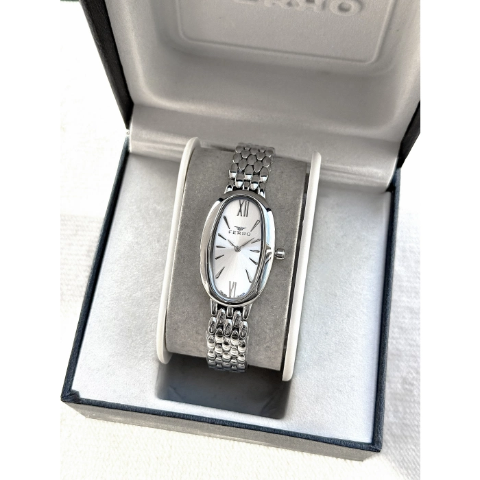 Ferro Gümüş Çelik Kordon Kadın Kol Saati FL21510A-A 3ATM Su Geçirmez 2 Yıl Garantili HediyePaketli