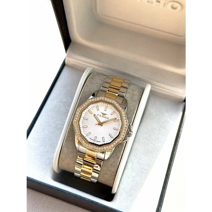 Ferro Gümüş Çelik Kordon Kadın Kol Saati FL21540AWT-D 3ATM Su Geçirmez 2 Yıl Garantili HediyePaketli