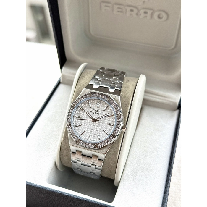 Ferro Gümüş Çelik Kordon Kadın Kol Saati FL43029A-A 3ATM Su Geçirmez 2 Yıl Garantili HediyePaketli