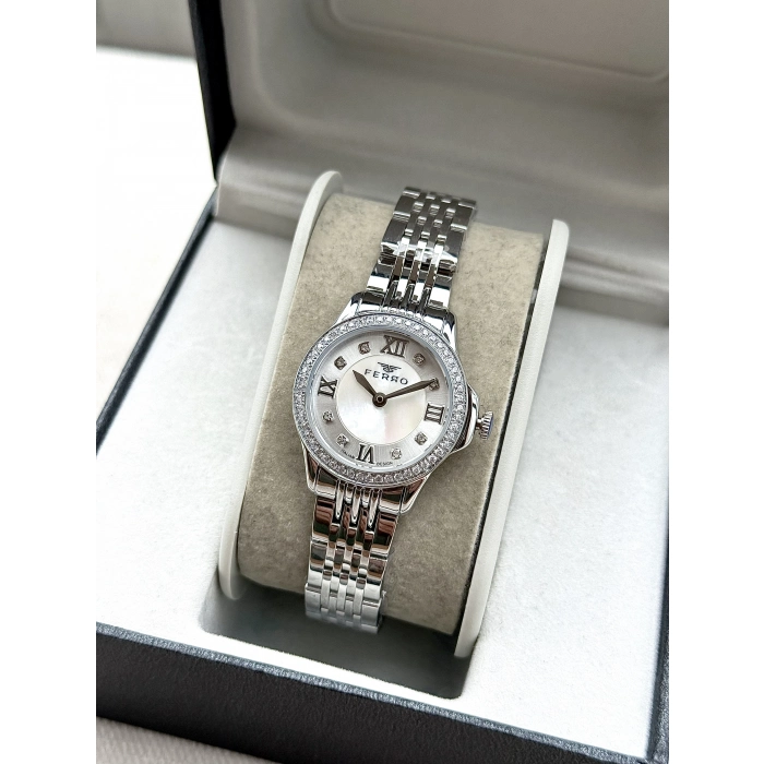 Ferro Gümüş Çelik Kordon Kadın Kol Saati FL43030A-A 3ATM Su Geçirmez 2 Yıl Garantili HediyePaketli