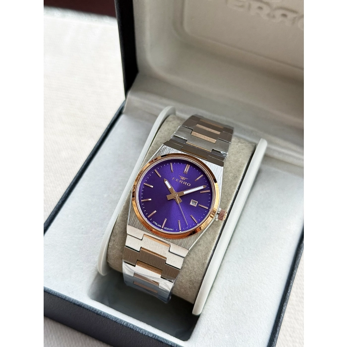 Ferro Rose ve Gümüş Çelik Kordon Kadın Kol Saati FL21495A-E13 3ATM Su Geçirmez 2 Yıl Garantili