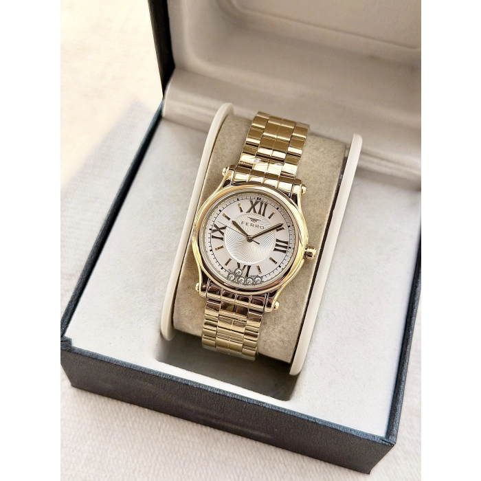 Ferro Sarı Çelik Kordon kadın Kol Saati FL21478AWT-B 3ATM Su Geçirmez 2 Yıl Garantili HediyePaketli