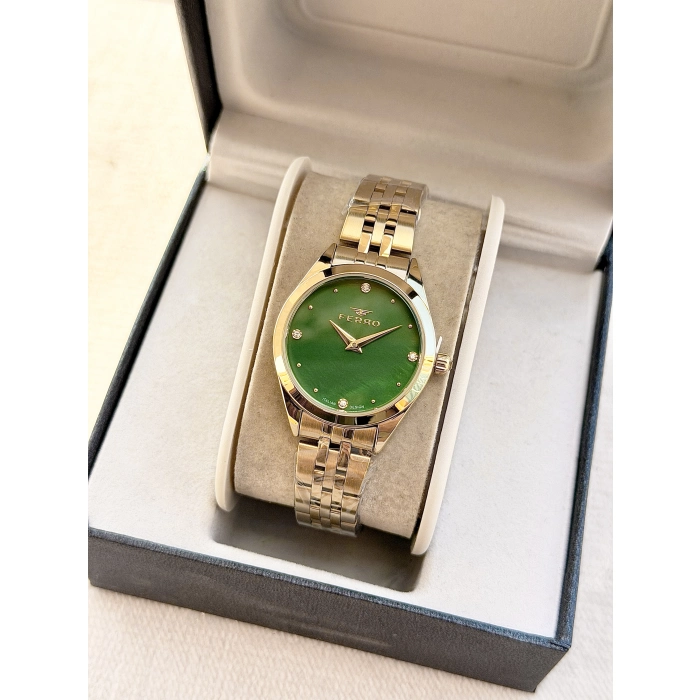 Ferro Sarı Çelik Kordon Kadın Kol Saati FL40141A-B6 3ATM Su Geçirmez 2 Yıl Garantili HediyePaketli