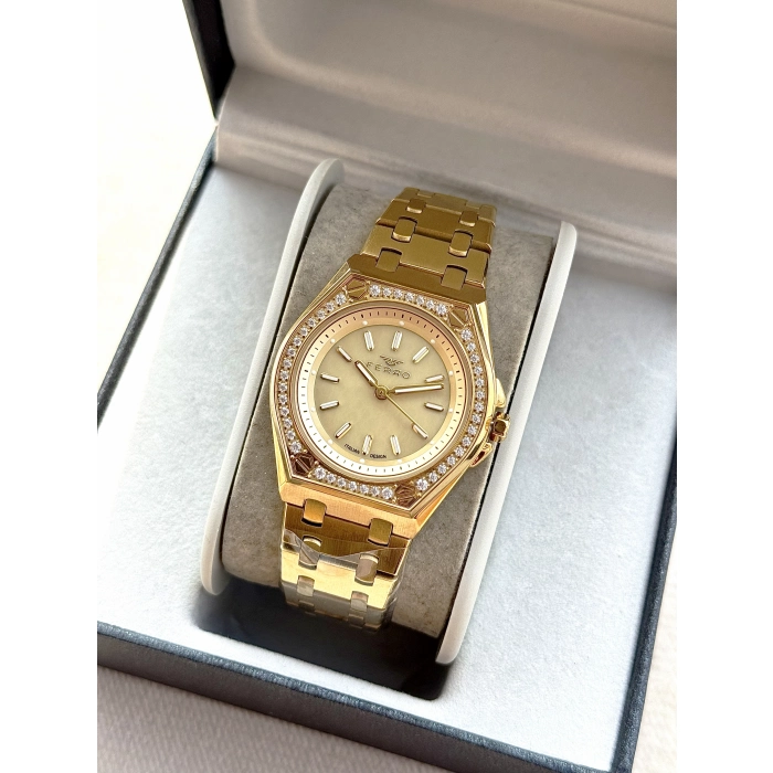 Ferro Sarı Çelik Kordon Kadın Kol Saati FL43007A-B4 3ATM Su Geçirmez 2 Yıl Garantili HediyePaketli