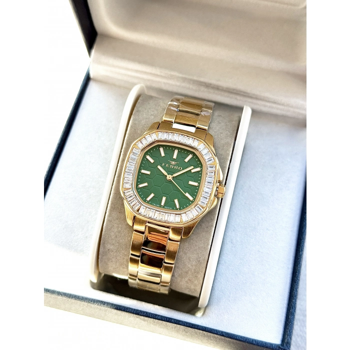 Ferro Sarı Çelik Kordon Kadın Kol Saati FL43008A-B6 3ATM Su Geçirmez 2 Yıl Garantili HediyePaketli