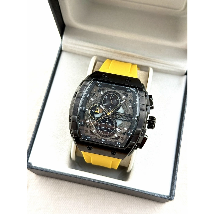 Ferro Sarı Silikon Kordon Erkek Kol Saati FM31346D-ZN Tüm Fonksiyonları Aktif 3 ATM Su Geçirmez