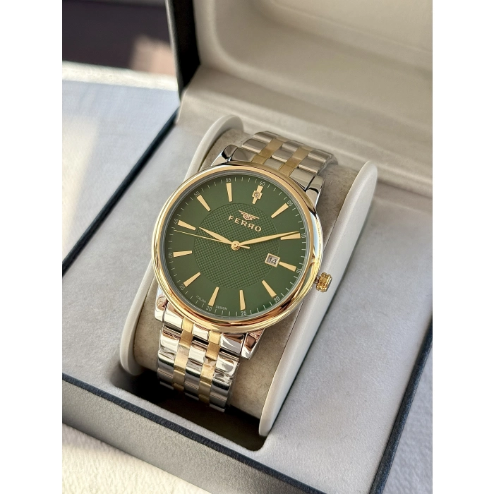 Ferro Sarı ve Gümüş Çelik Kordon Erkek Kol Saati F11479AWT-D6 3 ATM Su Geçirmez 2 Yıl Garantili