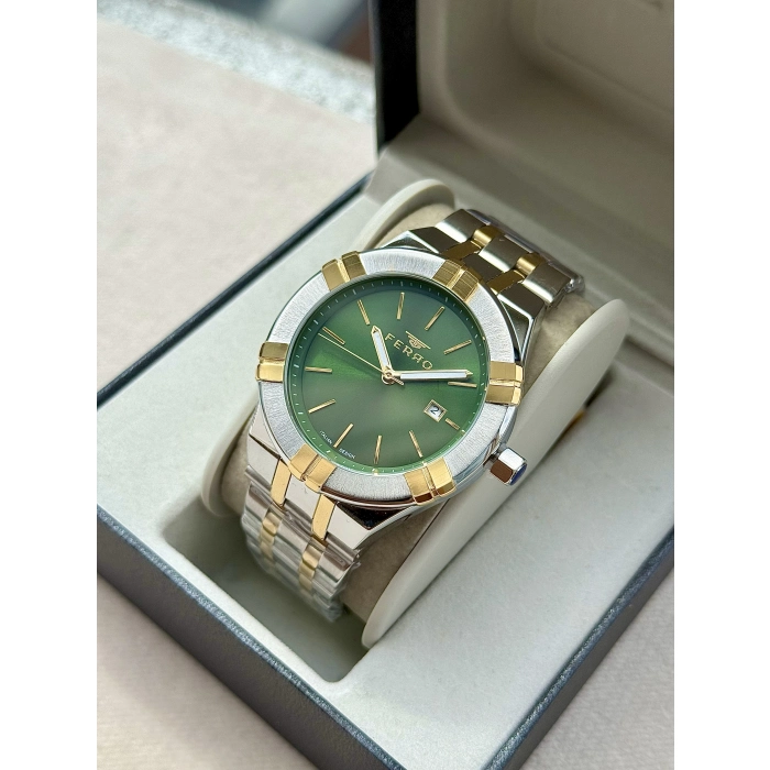 Ferro Sarı ve Gümüş Çelik Kordon Erkek Kol Saati F11484A-D6 3 ATM Su Geçirmez 2 Yıl Garantili