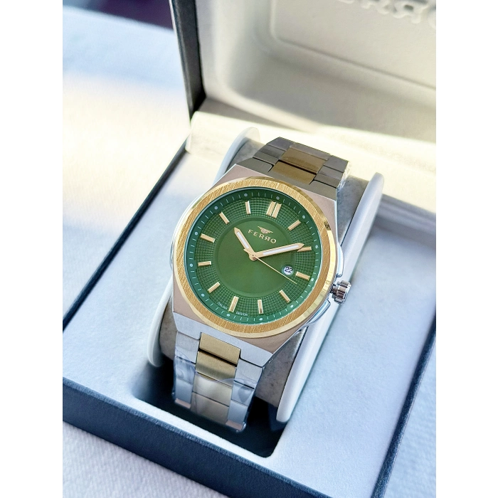 Ferro Sarı ve Gümüş Çelik Kordon Erkek Kol Saati F11500AWT-D6 3ATM Su Geçirmez 2 Yıl Garantili