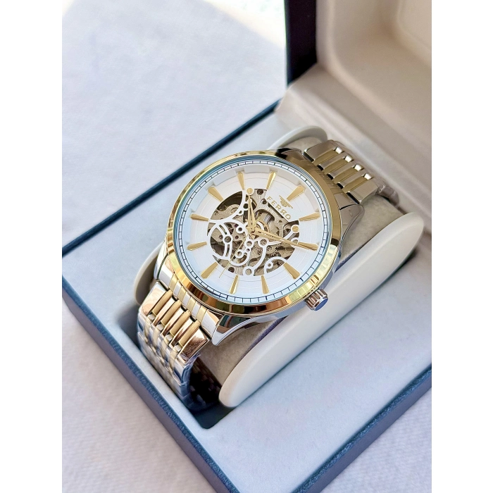 Ferro Sarı ve Gümüş Çelik Kordon Erkek Kol Saati FM31440A-D Otomatik Makine 3 ATM Su Geçirmez