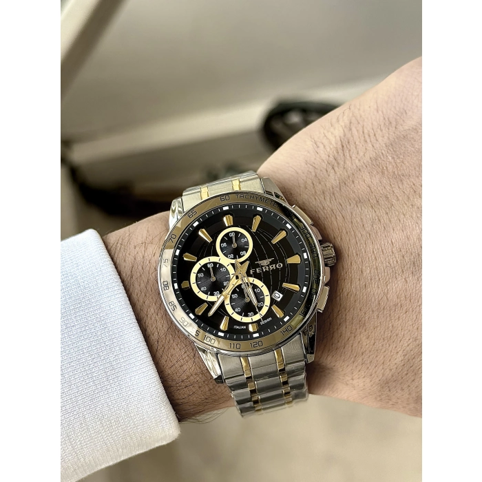 Ferro Sarı/Gümüş Çelik Kordon Erkek Kol Saati FM31441A-D2