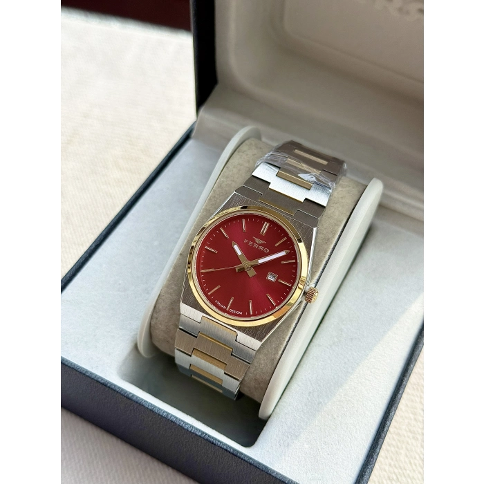 Ferro Sarı ve Gümüş Çelik Kordon Kadın Kol Saati FL21495A-D8 3ATM Su Geçirmez 2 Yıl Garantili