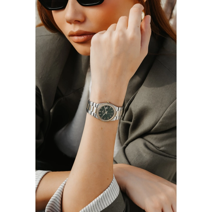 Ferro Sarı ve Gümüş Çelik Kordon Kadın Kol Saati FL21596AWT-D6 3ATM Su Geçirmez 2 Yıl Garantili