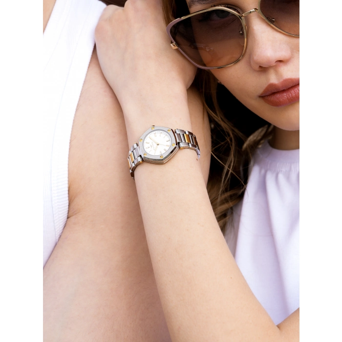 Ferro Sarı ve Gümüş Çelik Kordon Kadın Kol Saati FL43006A-D 3ATM Su Geçirmez 2 Yıl Garantili