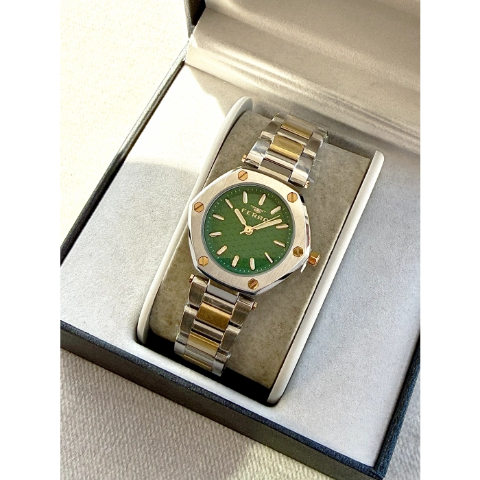 Ferro Sarı ve Gümüş Çelik Kordon Kadın Kol Saati FL43006A-D6 3ATM Su Geçirmez 2 Yıl Garantili