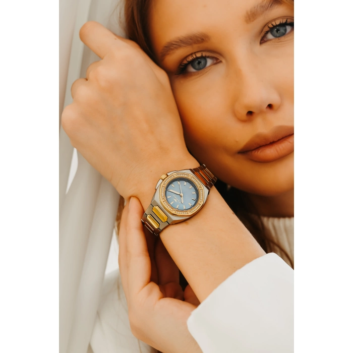 Ferro Sarı ve Gümüş Çelik Kordon Kadın Kol Saati FL43026A-D3 3ATM Su Geçirmez 2 Yıl Garantili