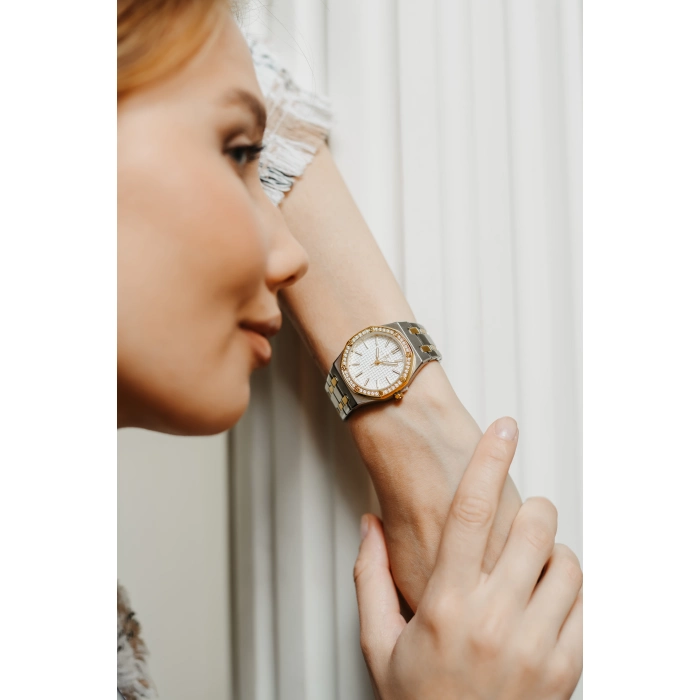 Ferro Sarı ve Gümüş Çelik Kordon Kadın Kol Saati FL43029A-D 3ATM Su Geçirmez 2 Yıl Garantili