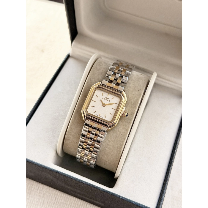 Ferro Sarı ve Gümüş Çelik Kordon Kadın Kol Saati FM88210A-D 2 Yıl Garantili 3 ATM Su Geçirmez Hediye Paketli