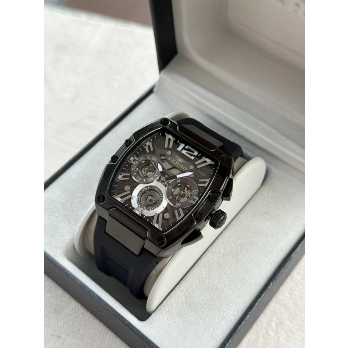 Ferro Siyah Silikon Kordon Erkek Kol Saati FM11527DWT-G Fonksiyonları Aktif 3ATM Su Geçirmez