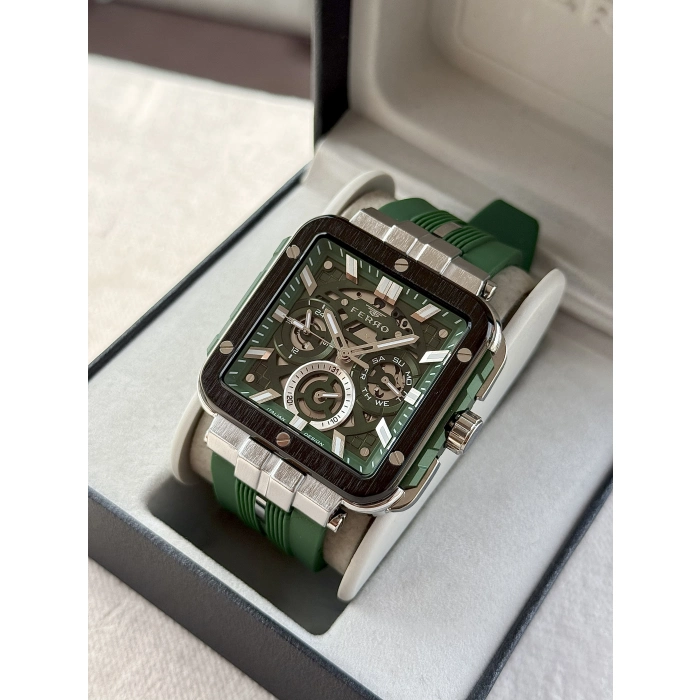 Ferro Yeşil Silikon Kordon Erkek Kol Saati FM11572DWT-J6 Fonksiyonları Aktif 3 ATM Su Geçirmez