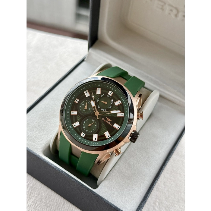 Ferro Green Silicone Band Mens Wristwatch FM31402D-R10