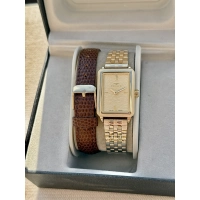 Ferro Sarı Çelik ve Bordo Deri Kordon Hediyeli Kadın Kol Saati FL21626AWT-B4