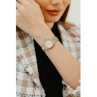 Ferro Sarı ve Gümüş Çelik Kordon Kadın Kol Saati FL43014A-D 3ATM Su Geçirmez 2 Yıl Garantili