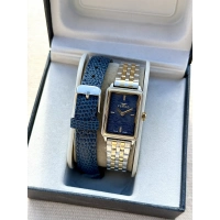 Ferro Sarı ve Gümüş Çelik ve Lacivert Deri Kordon Hediyeli Kadın Kol Saati FL21626AWT-D3