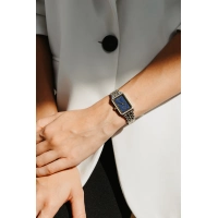 Ferro Sarı ve Gümüş Çelik ve Lacivert Deri Kordon Hediyeli Kadın Kol Saati FL21626AWT-D3