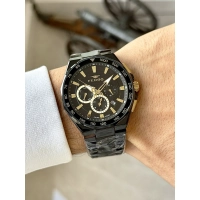 Ferro Siyah Çelik Kordon Erkek Kol Saati FM11650A-E3 Fonksiyonları Aktif 3 ATM Su Geçirmez