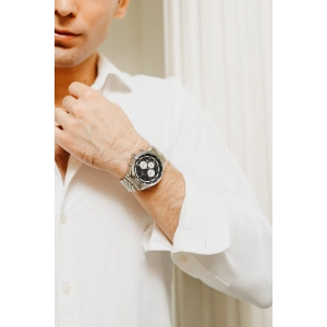 Ferro Gümüş Çelik Kordon Erkek Kol Saati FM11507A-A2 Fonksiyonları Aktif 3ATM Su Geçirmez