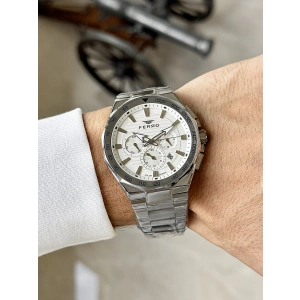 Ferro Gümüş Çelik Kordon Erkek Kol Saati FM11650A-A Fonksiyonları Aktif 3 ATM Su Geçirmez