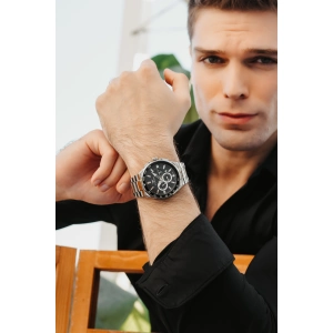 Ferro Gümüş Çelik Kordon Erkek Kol Saati FM11650A-A2 Fonksiyonları Aktif 3 ATM Su Geçirmez