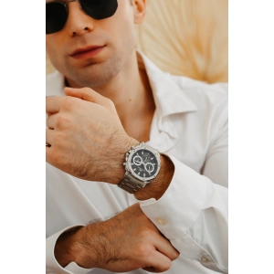 Ferro Gümüş Çelik Kordon Erkek Kol Saati FM11652A-A2 Fonksiyonları Aktif 3 ATM Su Geçirmez