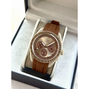 Ferro Kahverengi Silikon Kordon Kol Saati FM11401D-F6 Fonksiyonları Aktif 3ATM Su Geçirmez