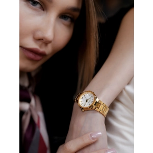 Ferro Sarı Çelik Kordon Kadın Kol Saati FL43018A-B 3ATM Su Geçirmez 2 Yıl Garantili HediyePaketli