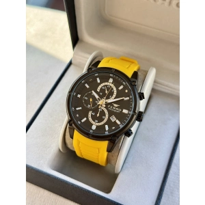 Ferro Sarı Silikon Kordon Erkek Kol Saati FM31363D-ZN Tüm Fonksiyonlar Aktif 3 ATM Su Geçirmez