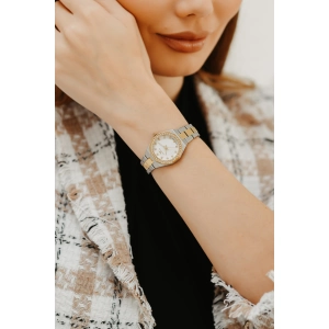 Ferro Sarı ve Gümüş Çelik Kordon Kadın Kol Saati FL43014A-D 3ATM Su Geçirmez 2 Yıl Garantili