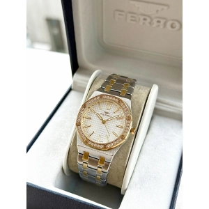 Ferro Sarı ve Gümüş Çelik Kordon Kadın Kol Saati FL43029A-D 3ATM Su Geçirmez 2 Yıl Garantili