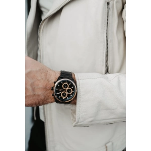 Ferro Siyah Çelik Kordon Erkek Kol Saati FM11388A-R2 Fonksiyonları Aktif 3ATM Su Geçirmez