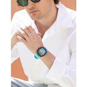 Ferro Turkuaz Silikon Kordon Erkek Kol Saati FM11527DWT-ZA15 Fonksiyonları Aktif 3ATM Su Geçirmez