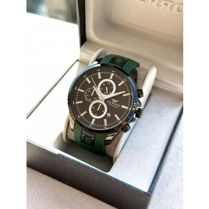 Ferro Yeşil Silikon Kordon Erkek Kol Saati FM31380D-ZF2 Tüm Fonksiyonlar Aktif 3 ATM Su Geçirmez