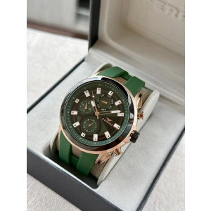 Ferro Yeşil Silikon Kordon Erkek Kol Saati FM31402D-R10 Tüm Fonksiyonlar Aktif 3 ATM Su Geçirmez