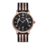 Ferro Black and Rose Wicker Cord Mens Wristwatch F11050C-117-R2