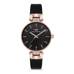 Ferro Black Leather Cord Womens Wristwatch F1894B-962-R