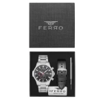 Ferro Silver Changeable Cord Mens Wristwatch FM110047A-A2
